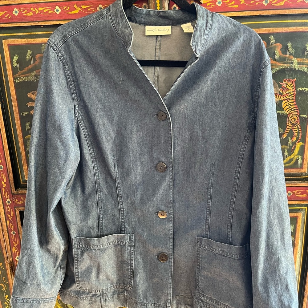Marsh Landing Women's Denim Blazer - Large